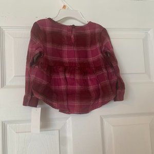 Osh Kosh B'Gosh Girls Burgundy & Purple Buttoned One Piece Top WARM & COMFY NEW!